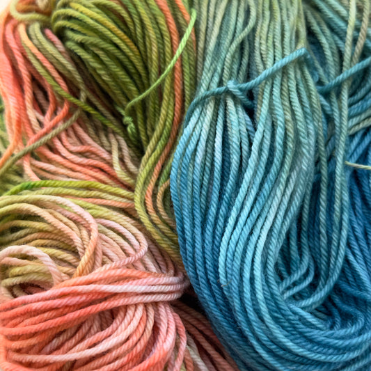 Ocean Coral - Enchanting Turquoise & Coral Hand-Dyed Yarn