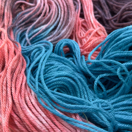 Coral Seas - Enchanting Coral Pink & Turquoise Hand-Dyed Yarn