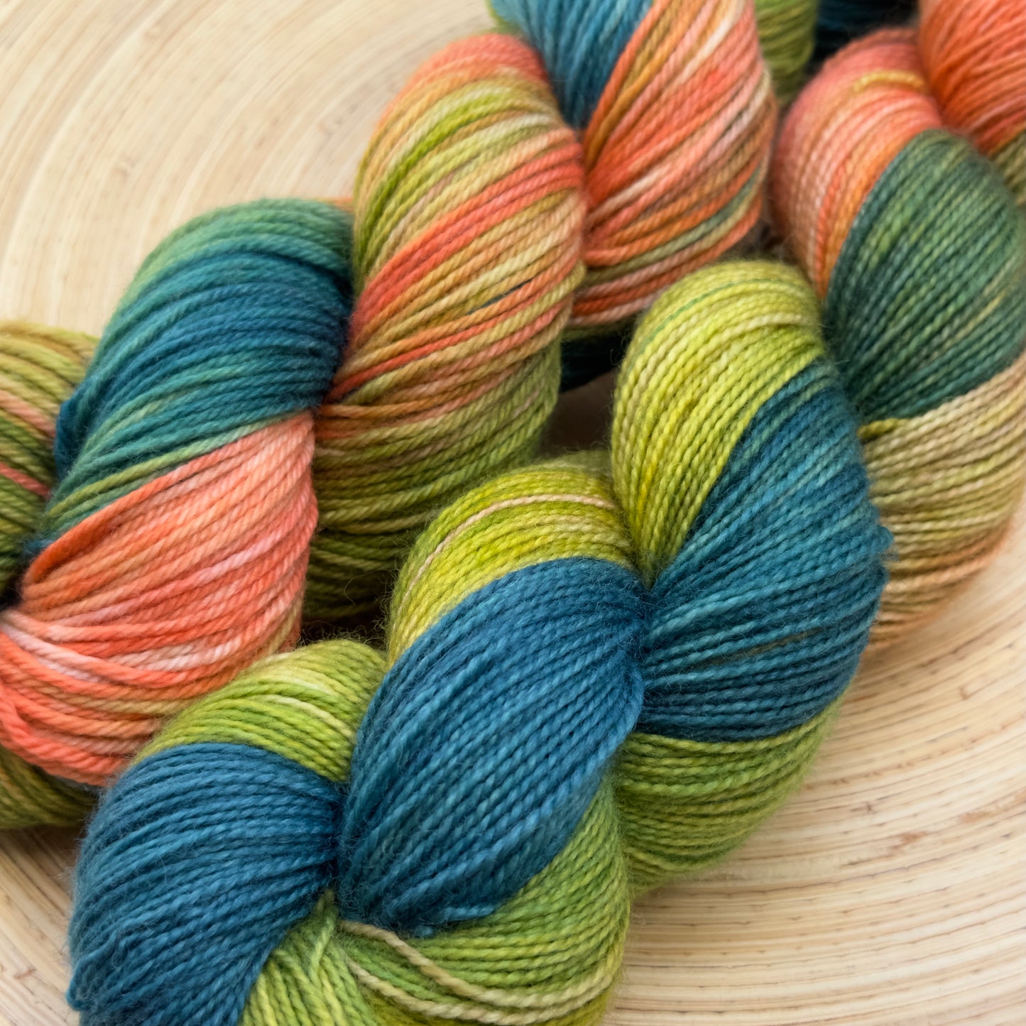 Ocean Coral - Enchanting Turquoise & Coral Hand-Dyed Yarn