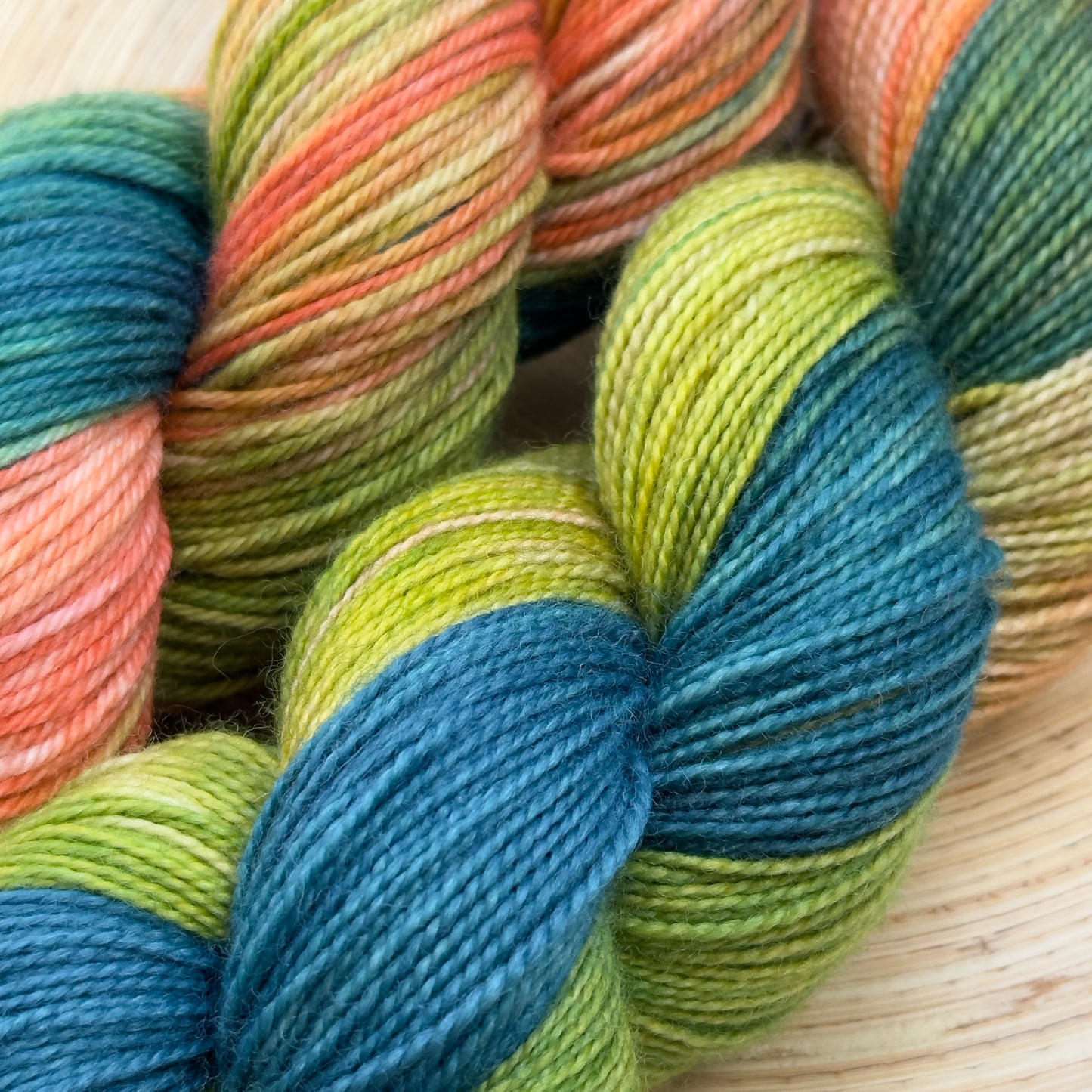 Ocean Coral - Enchanting Turquoise & Coral Hand-Dyed Yarn