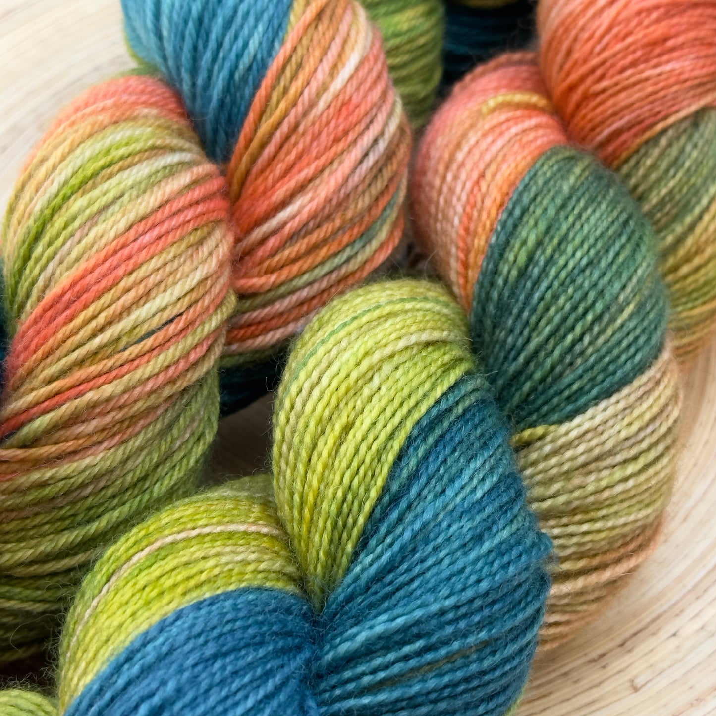 Ocean Coral - Enchanting Turquoise & Coral Hand-Dyed Yarn