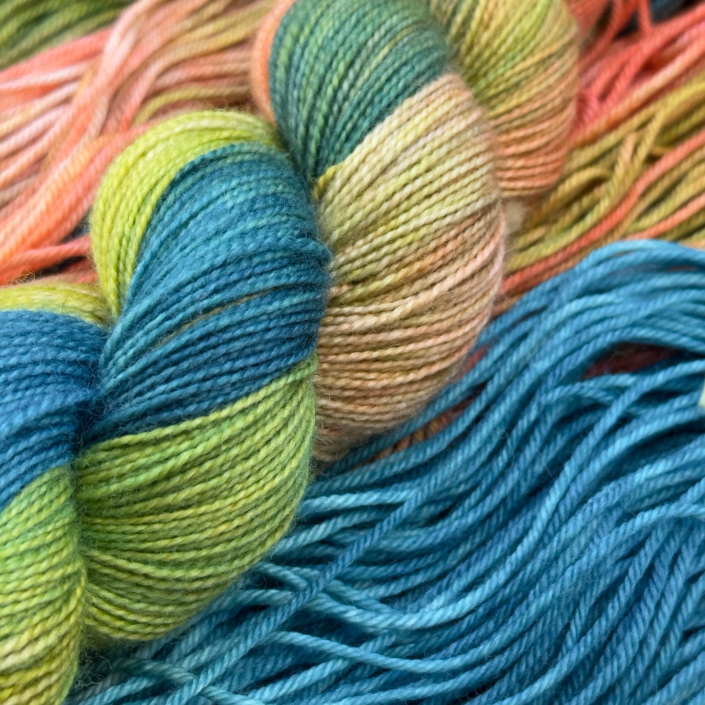 Ocean Coral - Enchanting Turquoise & Coral Hand-Dyed Yarn