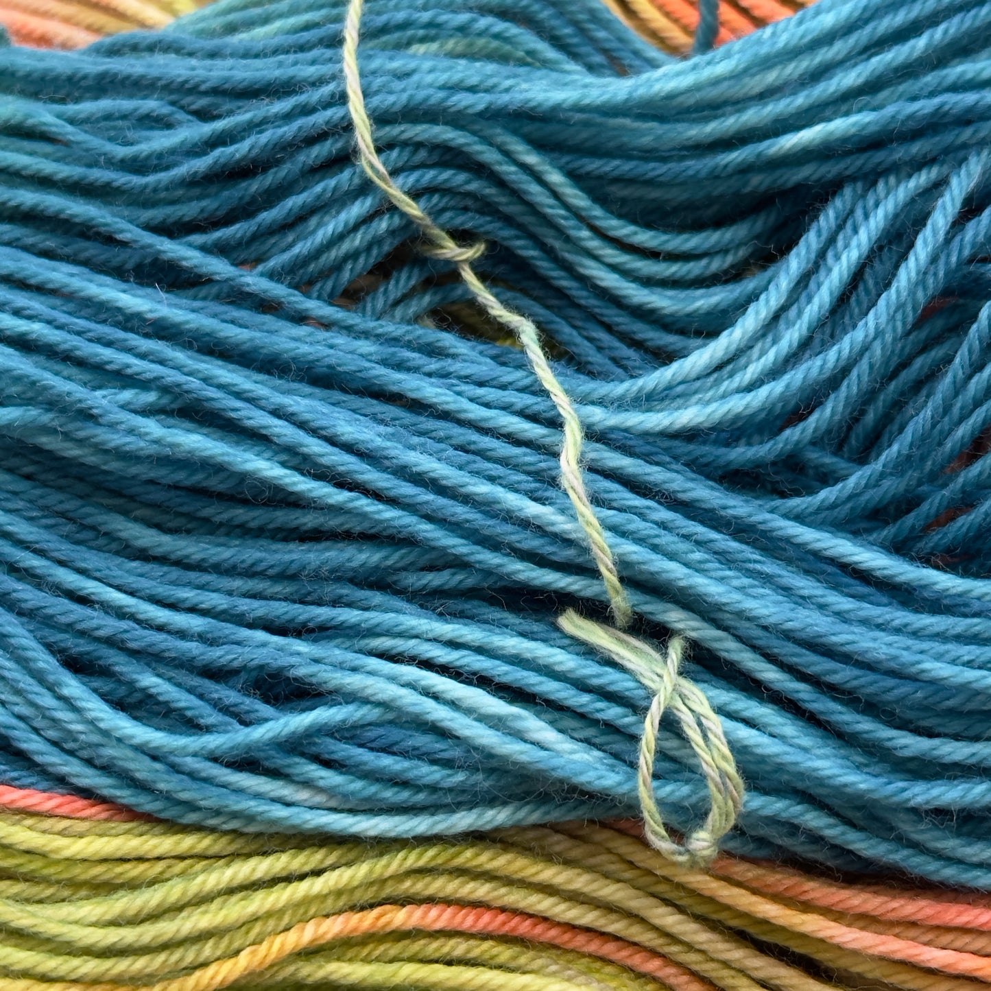 Ocean Coral - Enchanting Turquoise & Coral Hand-Dyed Yarn