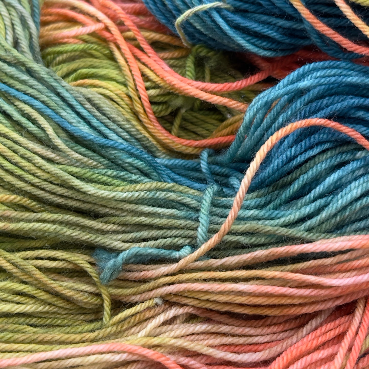 Ocean Coral - Enchanting Turquoise & Coral Hand-Dyed Yarn