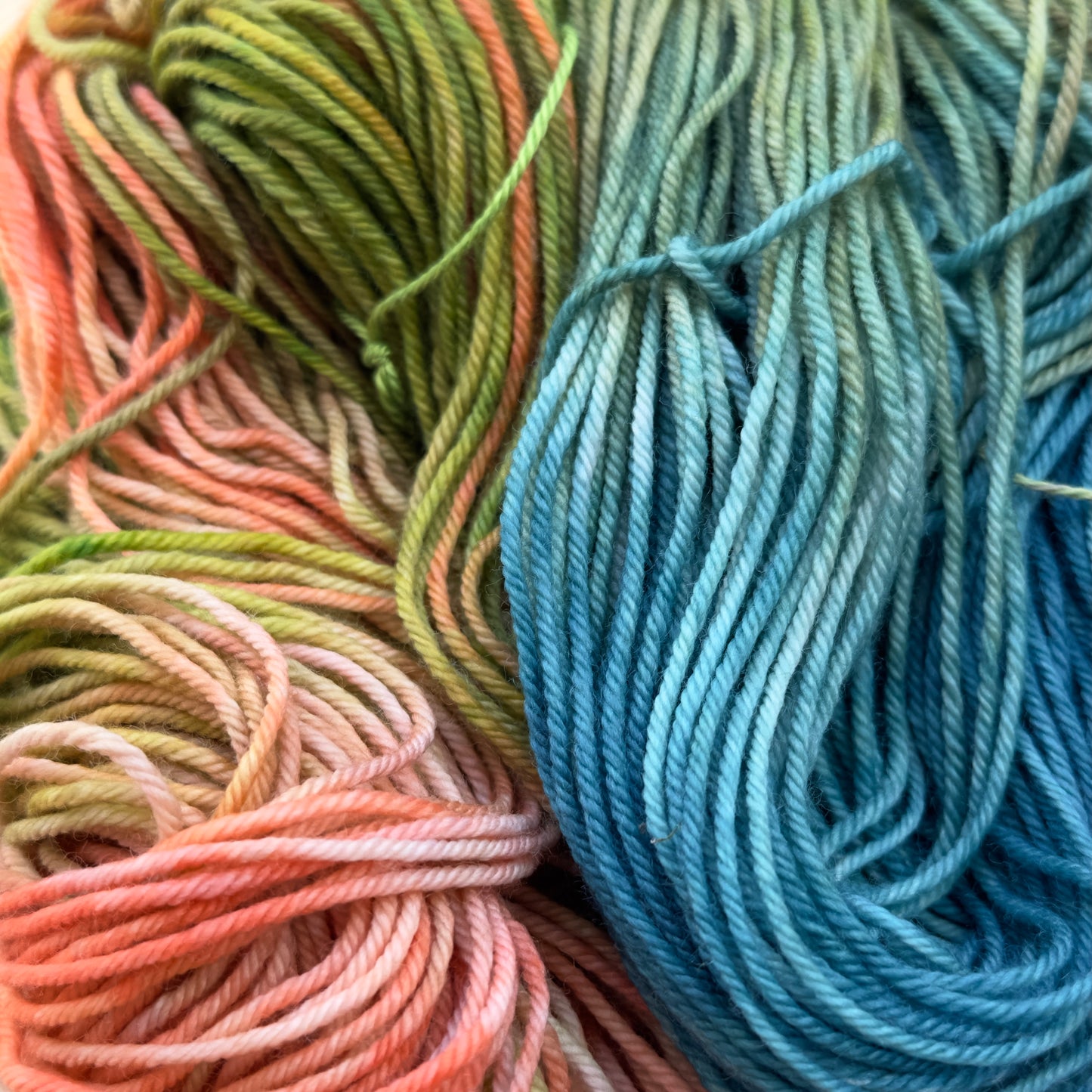 Ocean Coral - Enchanting Turquoise & Coral Hand-Dyed Yarn