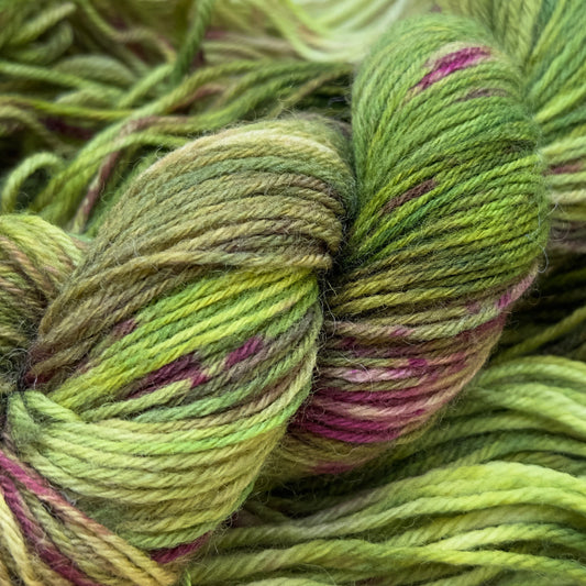 Woodland Magic - Enchanting Green & Red Hand-Dyed Yarn