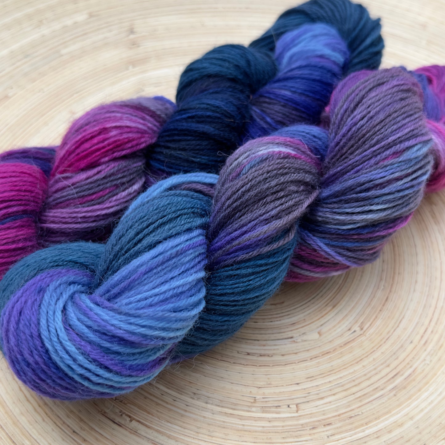 Cosmic Storm - Enchanting Blue & Purple Hand-Dyed Yarn