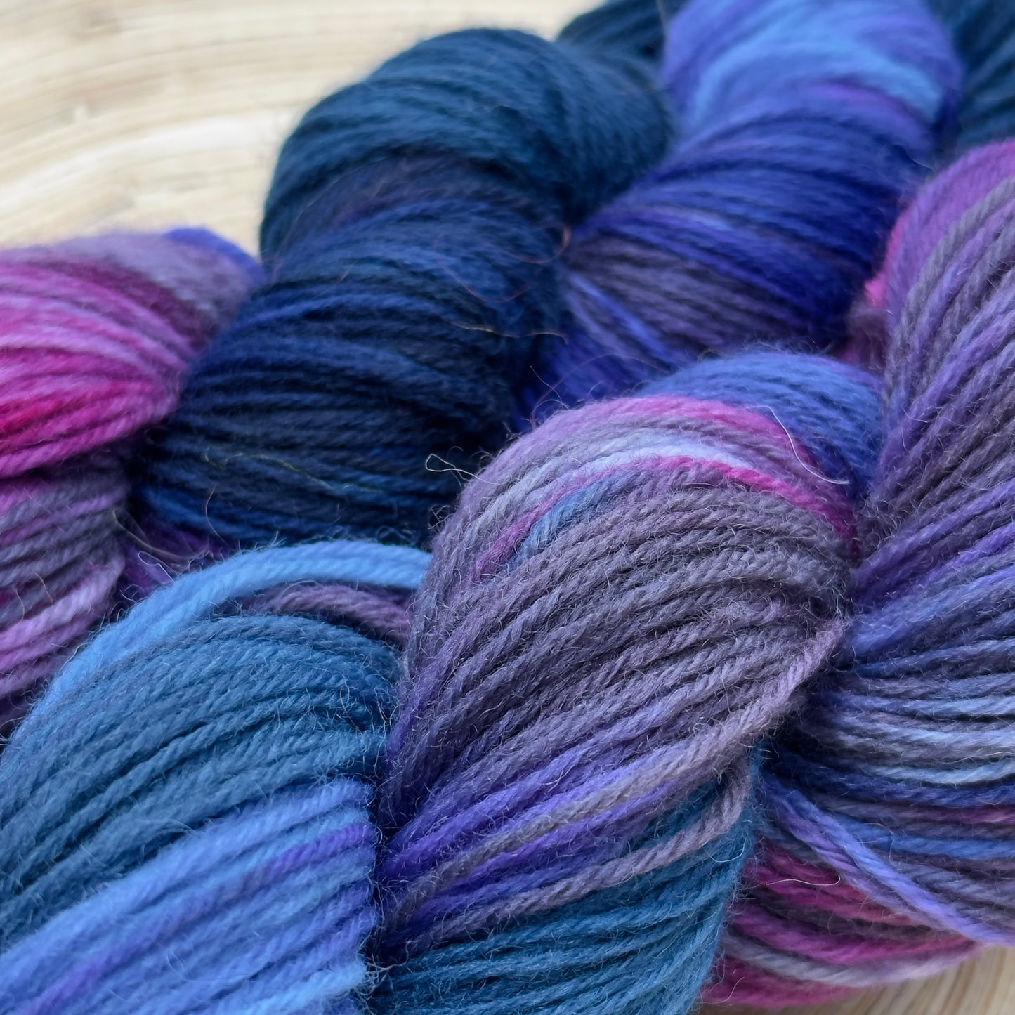Cosmic Storm - Enchanting Blue & Purple Hand-Dyed Yarn