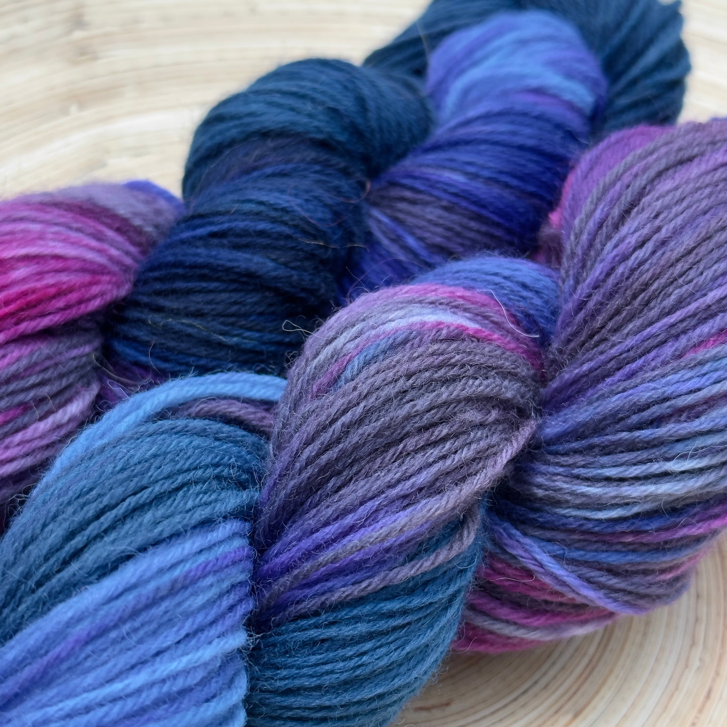 Cosmic Storm - Enchanting Blue & Purple Hand-Dyed Yarn