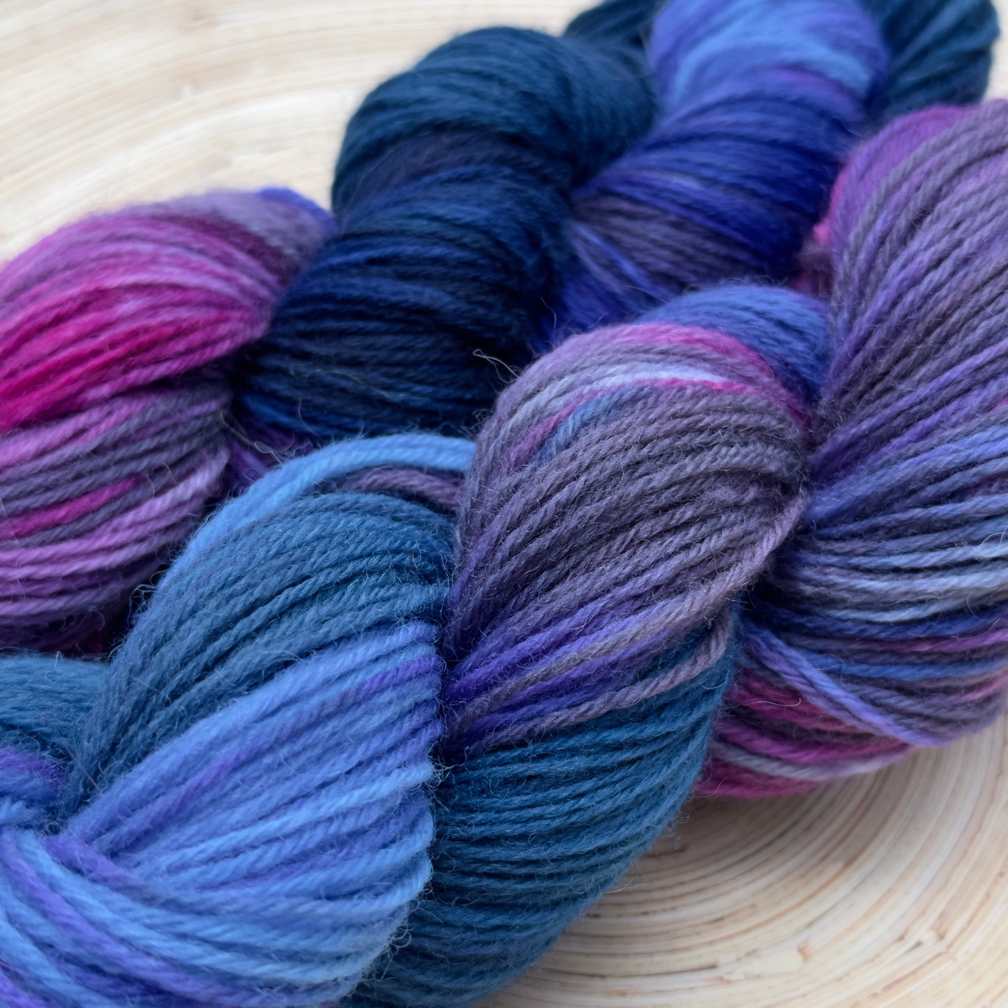 Cosmic Storm - Enchanting Blue & Purple Hand-Dyed Yarn