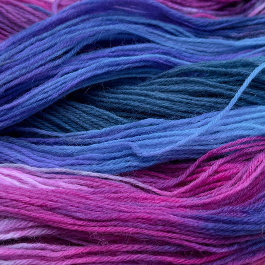 Cosmic Storm - Enchanting Blue & Purple Hand-Dyed Yarn