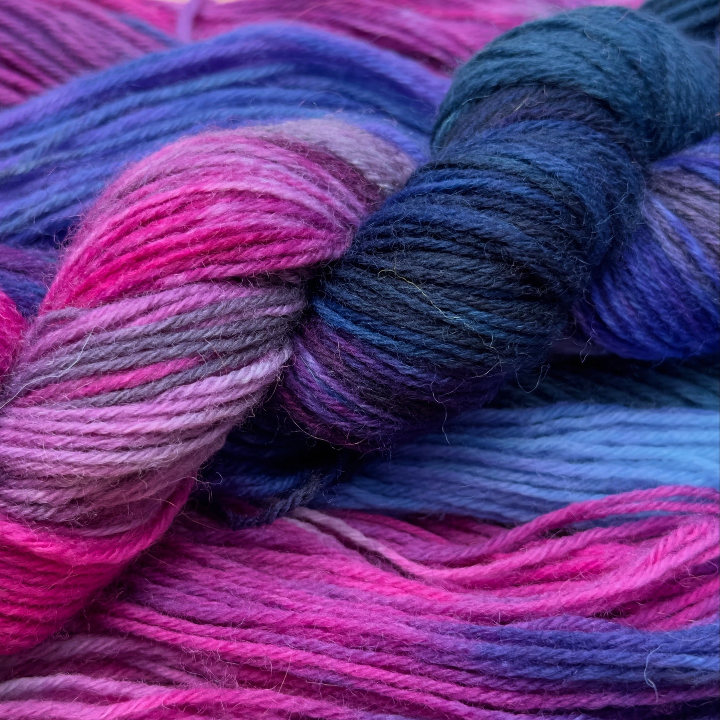 Cosmic Storm - Enchanting Blue & Purple Hand-Dyed Yarn